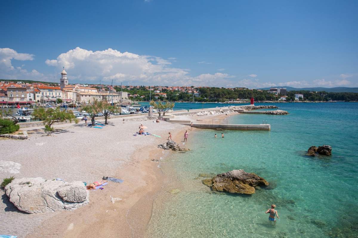 Porporela beach in town Krk